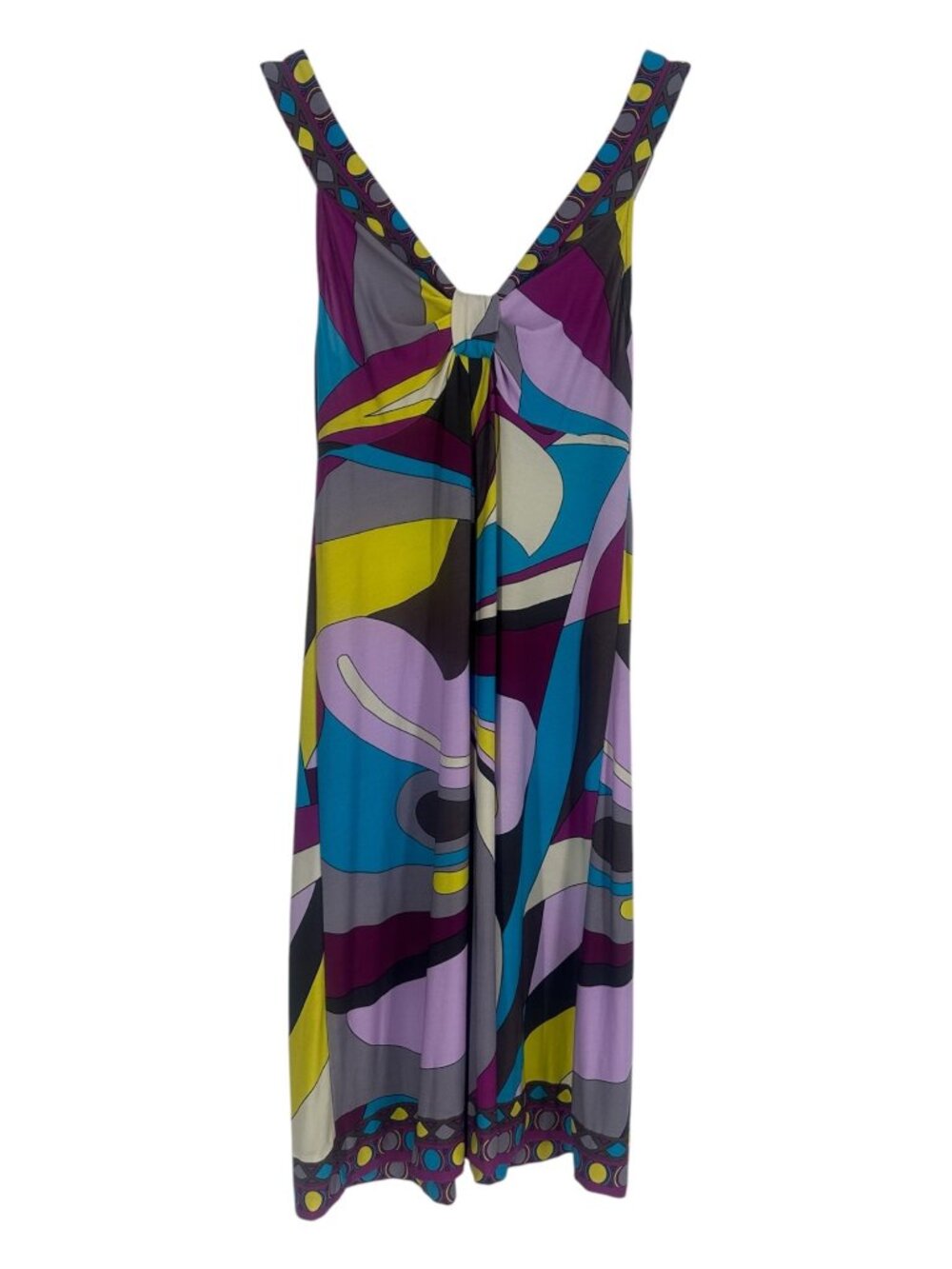 Donna Morgan Y2K Geometric Dress 10 Multicolor Twist Knot A Line Sleeveless